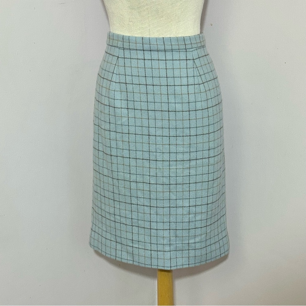 Peggy Jennings Woven Silk Plaid Skirt